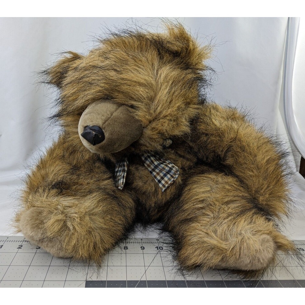 Chrisha Playful Plush Bear‎ Brown 18 Inch with Brush 1988 Stuffed Animal Toy